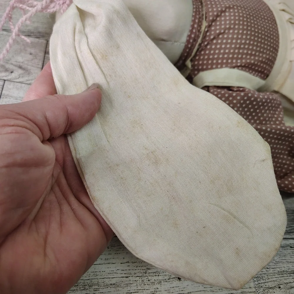 Vtg Country Style‎ Fabric Bunny Rabbit Muslin Doll 17" Tall Decor Cottagecore - Picture 3 of 14